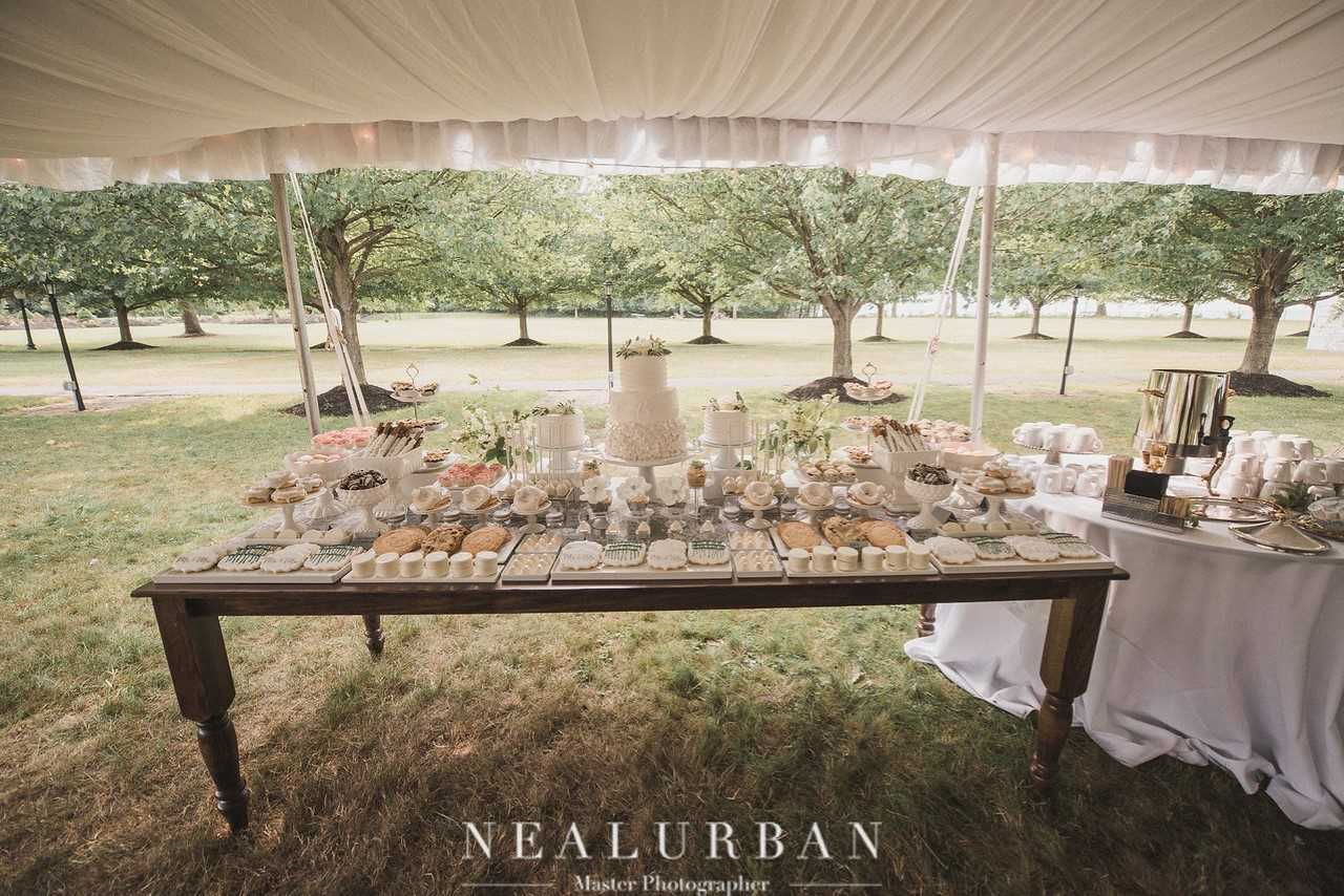 Wedding Dessert Table by B Sweet Design. Photo by Neal Urban Photography.