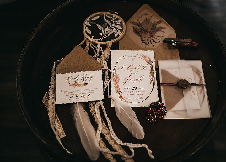 Wedding invitation suite by Graphic-Poetry. Photo by Leanna Alexis Photography.